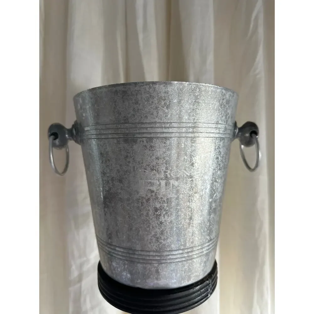 PERONI FINI ITALY Metal Ice Bucket Handles 12 x 7.5 Barware vine cooler